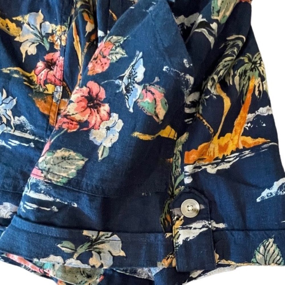 Hawaiian Print Size L (12-14) Linen/Rayon Shorts NWT - Picture 3 of 4